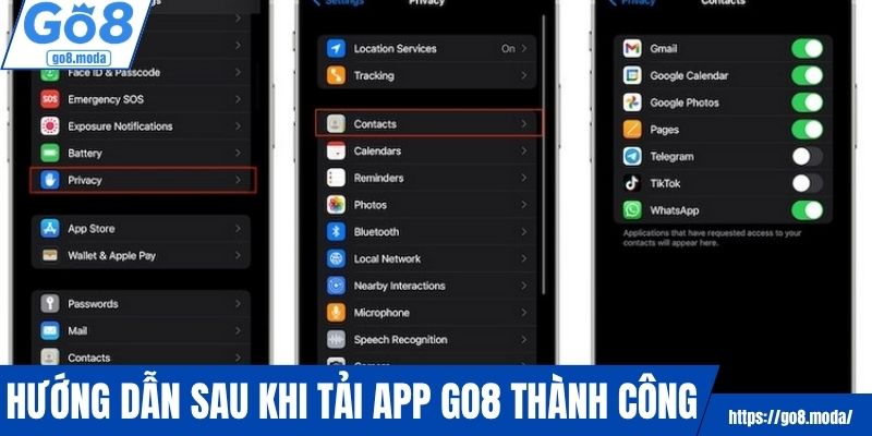 Hướng dẫn sau khi đã tải app GO8 thành công